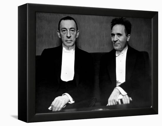 Orchestral Conductor Bruno Walter and Composer Pianist Sergei Rachmaninoff Relaxing Performance-Alfred Eisenstaedt-Framed Premier Image Canvas