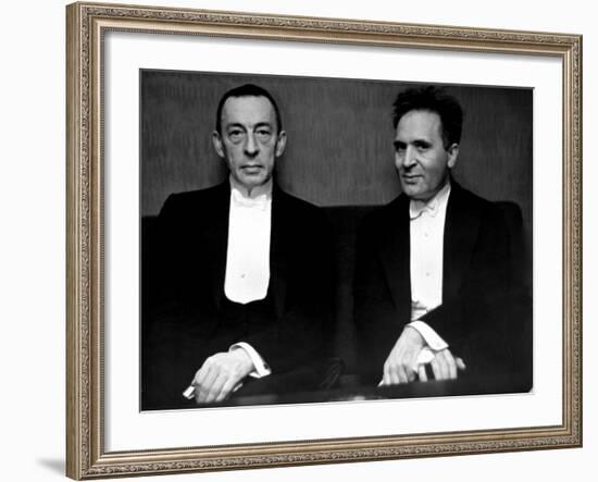 Orchestral Conductor Bruno Walter and Composer Pianist Sergei Rachmaninoff Relaxing Performance-Alfred Eisenstaedt-Framed Premium Photographic Print