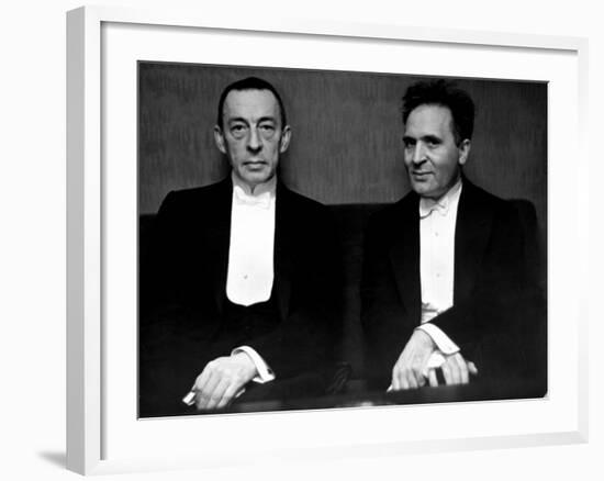 Orchestral Conductor Bruno Walter and Composer Pianist Sergei Rachmaninoff Relaxing Performance-Alfred Eisenstaedt-Framed Premium Photographic Print