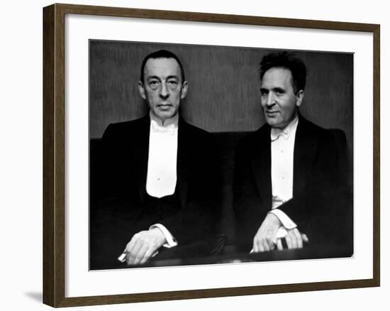 Orchestral Conductor Bruno Walter and Composer Pianist Sergei Rachmaninoff Relaxing Performance-Alfred Eisenstaedt-Framed Premium Photographic Print