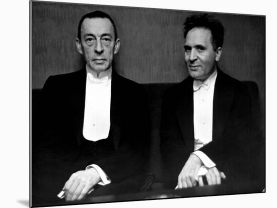 Orchestral Conductor Bruno Walter and Composer Pianist Sergei Rachmaninoff Relaxing Performance-Alfred Eisenstaedt-Mounted Premium Photographic Print