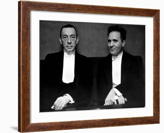 Orchestral Conductor Bruno Walter and Composer Pianist Sergei Rachmaninoff Relaxing Performance-Alfred Eisenstaedt-Framed Premium Photographic Print