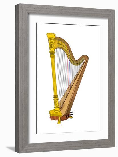 Orchestral Harp, Stringed Instrument, Musical Instrument-Encyclopaedia Britannica-Framed Art Print