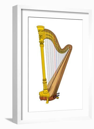 Orchestral Harp, Stringed Instrument, Musical Instrument-Encyclopaedia Britannica-Framed Art Print