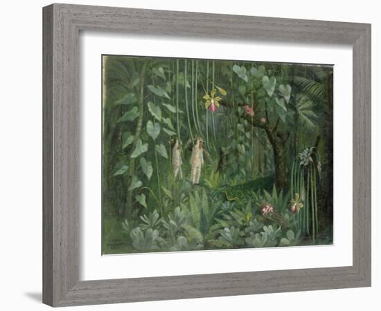 Orchid Hunters of Brazil, 1950 (oil on canvas)-null-Framed Giclee Print