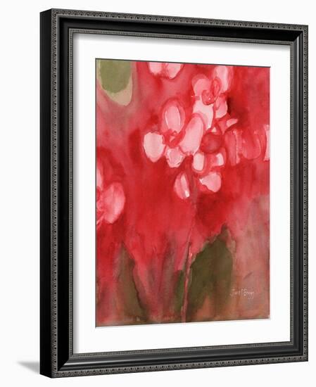 Orchid in Allzarin Crimson, C.2017 (Watercolor on Paper)-Janel Bragg-Framed Giclee Print