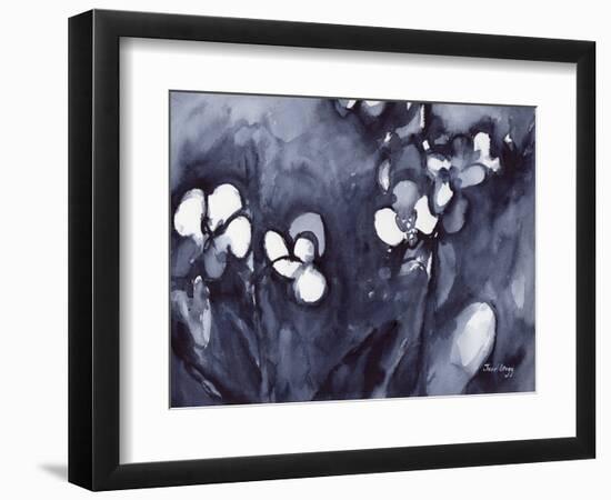 Orchid in Indigo, C.2017 (Watercolor on Paper)-Janel Bragg-Framed Giclee Print
