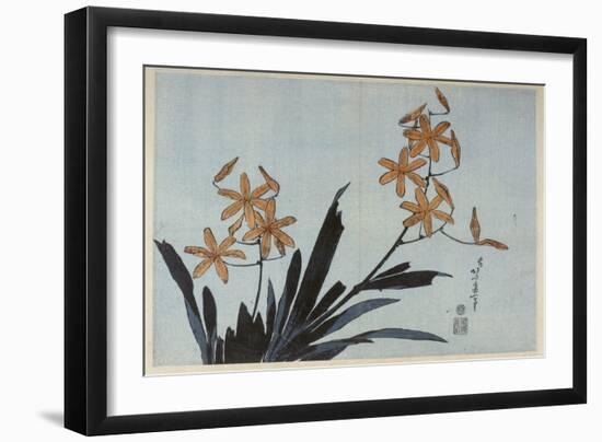 Orchidées orange-Katsushika Hokusai-Framed Giclee Print