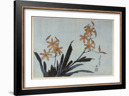 Orchidées orange-Katsushika Hokusai-Framed Giclee Print