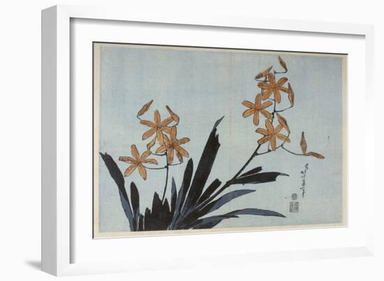 Orchidées orange-Katsushika Hokusai-Framed Giclee Print