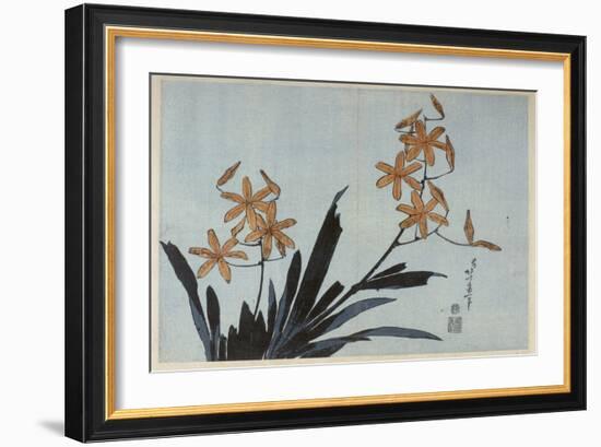 Orchidées orange-Katsushika Hokusai-Framed Giclee Print