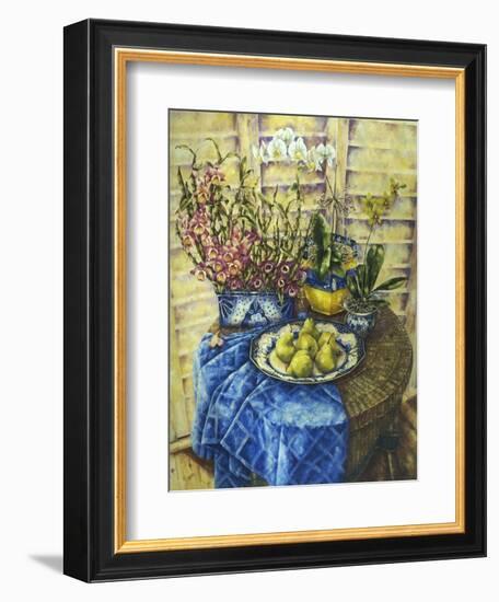 Orchids and Pears-Wendy Wooden-Framed Giclee Print