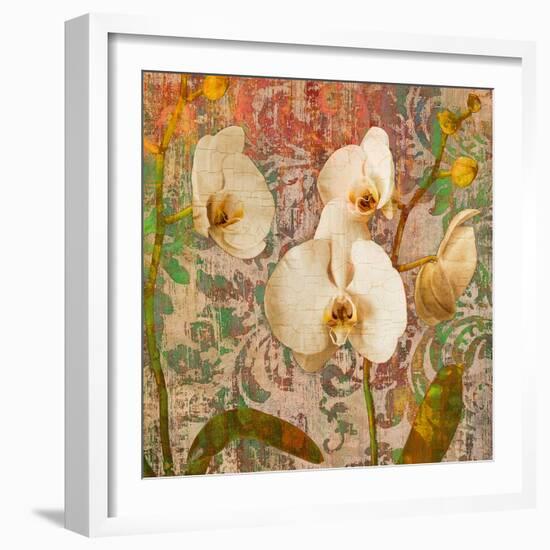 Orchids Crackle-Tania Bello-Framed Giclee Print