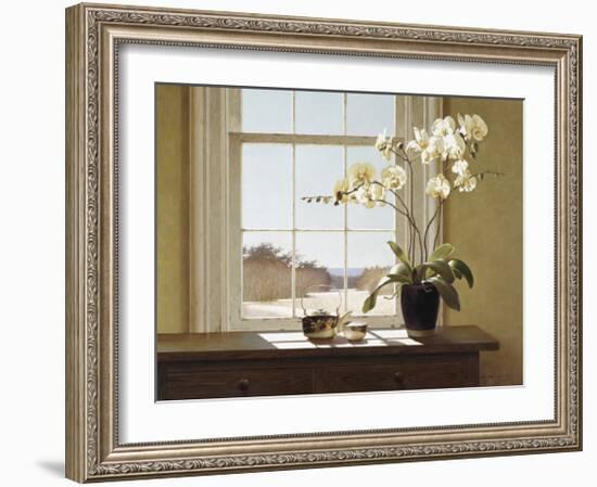 Orchids with Teapots-Zhen-Huan Lu-Framed Giclee Print