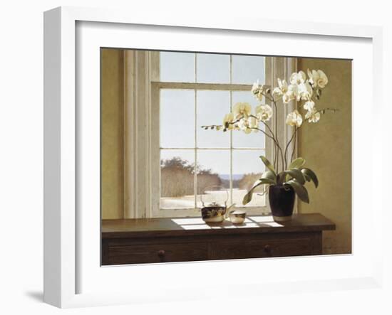 Orchids with Teapots-Zhen-Huan Lu-Framed Giclee Print