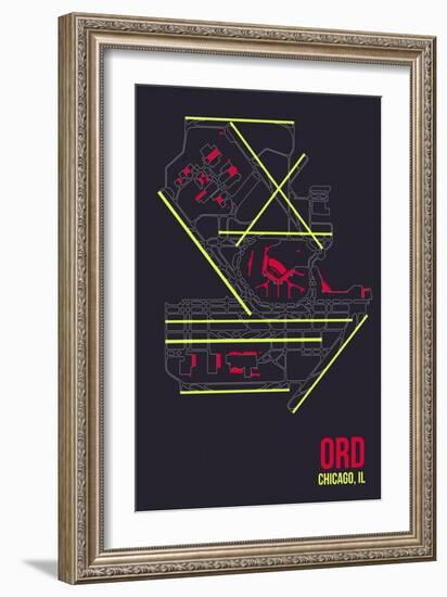 ORD Airport Layout-08 Left-Framed Giclee Print