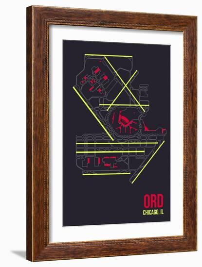 ORD Airport Layout-08 Left-Framed Giclee Print