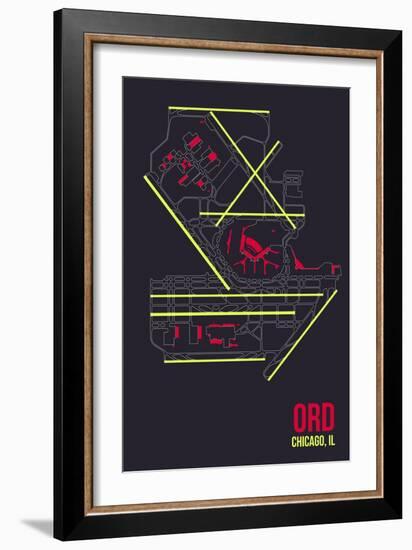 ORD Airport Layout-08 Left-Framed Giclee Print