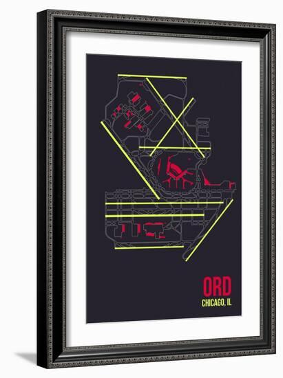 ORD Airport Layout-08 Left-Framed Giclee Print