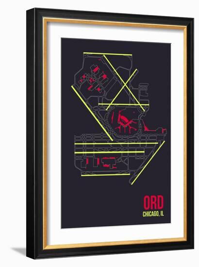 ORD Airport Layout-08 Left-Framed Giclee Print