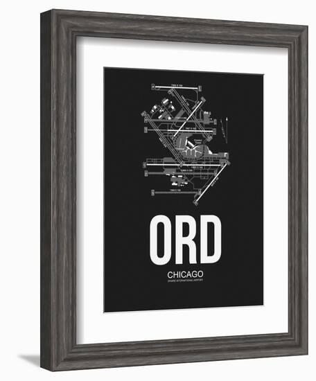 ORD Chicago Airport Black-NaxArt-Framed Art Print