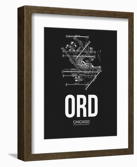 ORD Chicago Airport Black-NaxArt-Framed Art Print