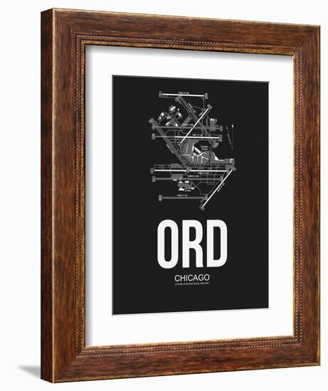 ORD Chicago Airport Black-NaxArt-Framed Art Print