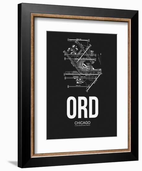 ORD Chicago Airport Black-NaxArt-Framed Art Print