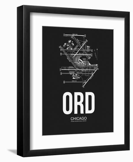 ORD Chicago Airport Black-NaxArt-Framed Art Print