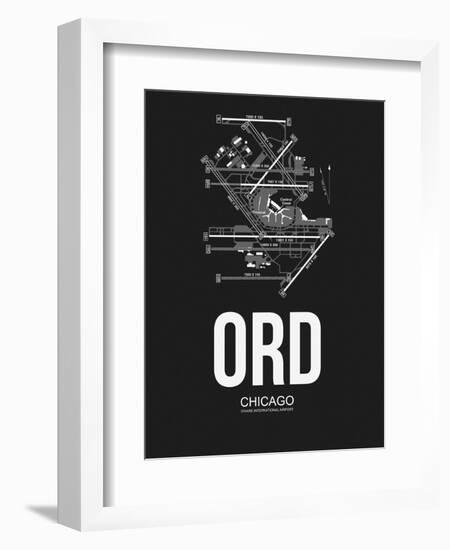 ORD Chicago Airport Black-NaxArt-Framed Art Print