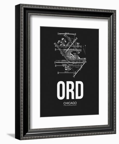 ORD Chicago Airport Black-NaxArt-Framed Art Print