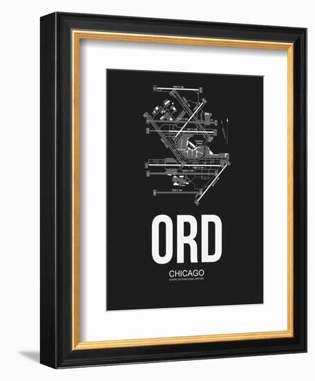 ORD Chicago Airport Black-NaxArt-Framed Art Print