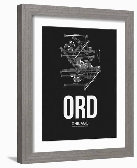 ORD Chicago Airport Black-NaxArt-Framed Art Print