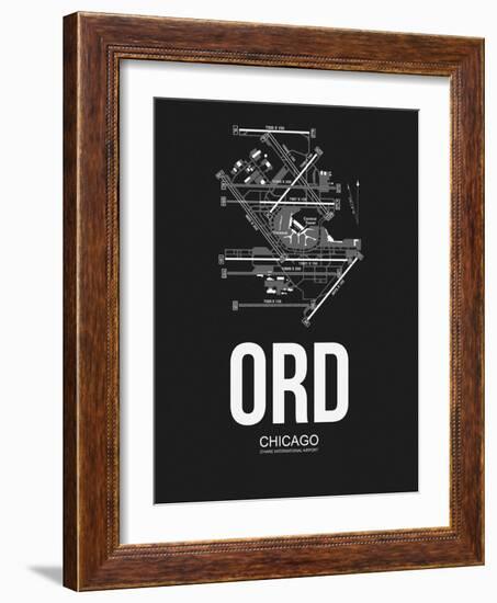 ORD Chicago Airport Black-NaxArt-Framed Art Print