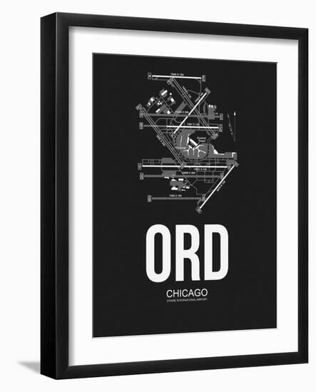 ORD Chicago Airport Black-NaxArt-Framed Art Print