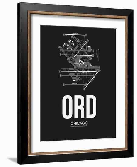 ORD Chicago Airport Black-NaxArt-Framed Art Print