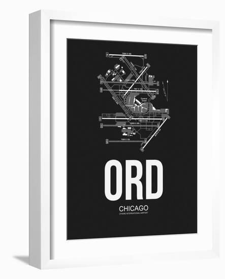 ORD Chicago Airport Black-NaxArt-Framed Art Print