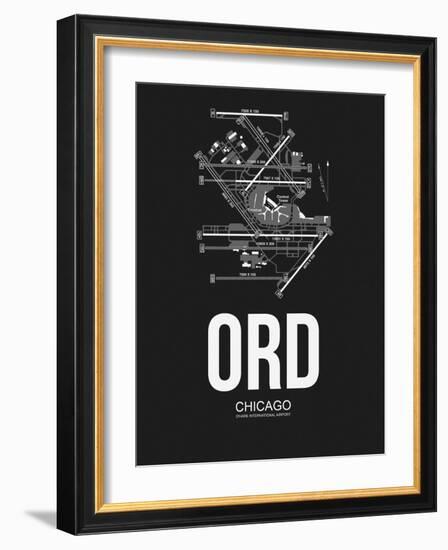 ORD Chicago Airport Black-NaxArt-Framed Art Print