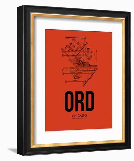 ORD Chicago Airport Orange-NaxArt-Framed Art Print