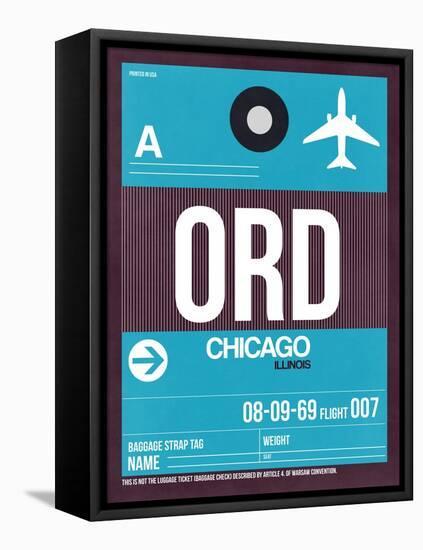 ORD Chicago Luggage Tag 1-NaxArt-Framed Stretched Canvas