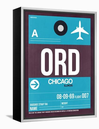 ORD Chicago Luggage Tag 1-NaxArt-Framed Stretched Canvas