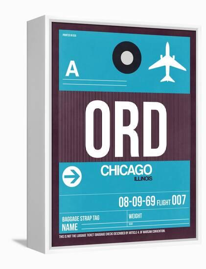 ORD Chicago Luggage Tag 1-NaxArt-Framed Stretched Canvas