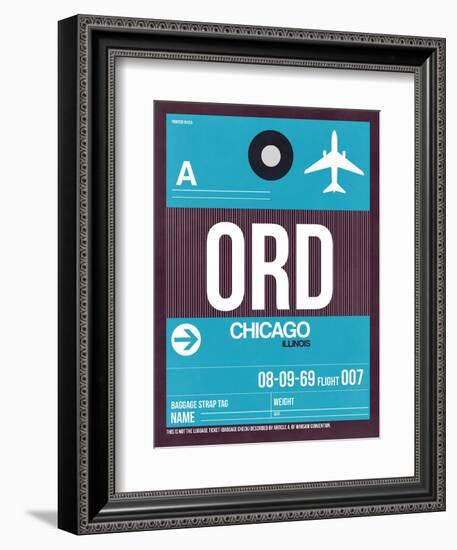 ORD Chicago Luggage Tag 1-NaxArt-Framed Art Print