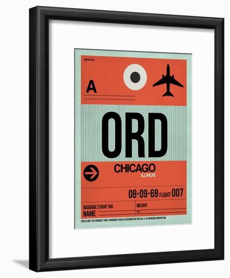 ORD Chicago Luggage Tag 2-NaxArt-Framed Art Print