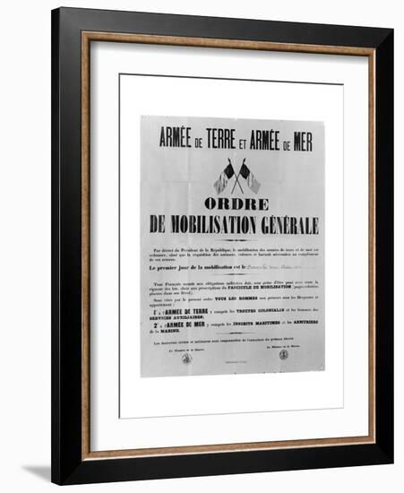 Order of General Mobilisation, 1914-French School-Framed Giclee Print