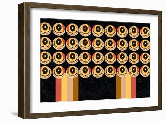 Orderly Hoot n' Stripes-Belen Mena-Framed Giclee Print