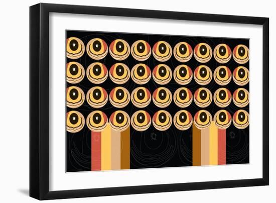 Orderly Hoot n' Stripes-Belen Mena-Framed Giclee Print