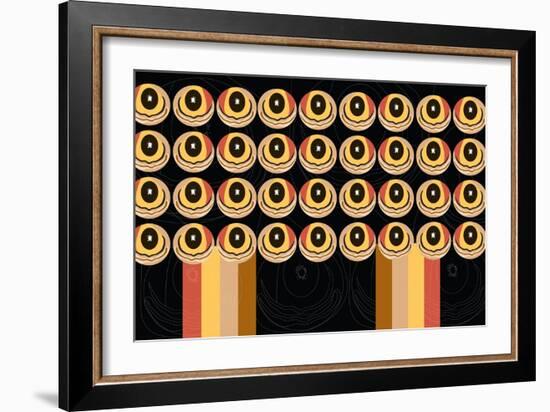 Orderly Hoot n' Stripes-Belen Mena-Framed Giclee Print