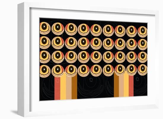 Orderly Hoot n' Stripes-Belen Mena-Framed Giclee Print