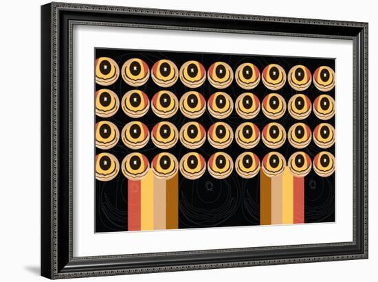 Orderly Hoot n' Stripes-Belen Mena-Framed Giclee Print